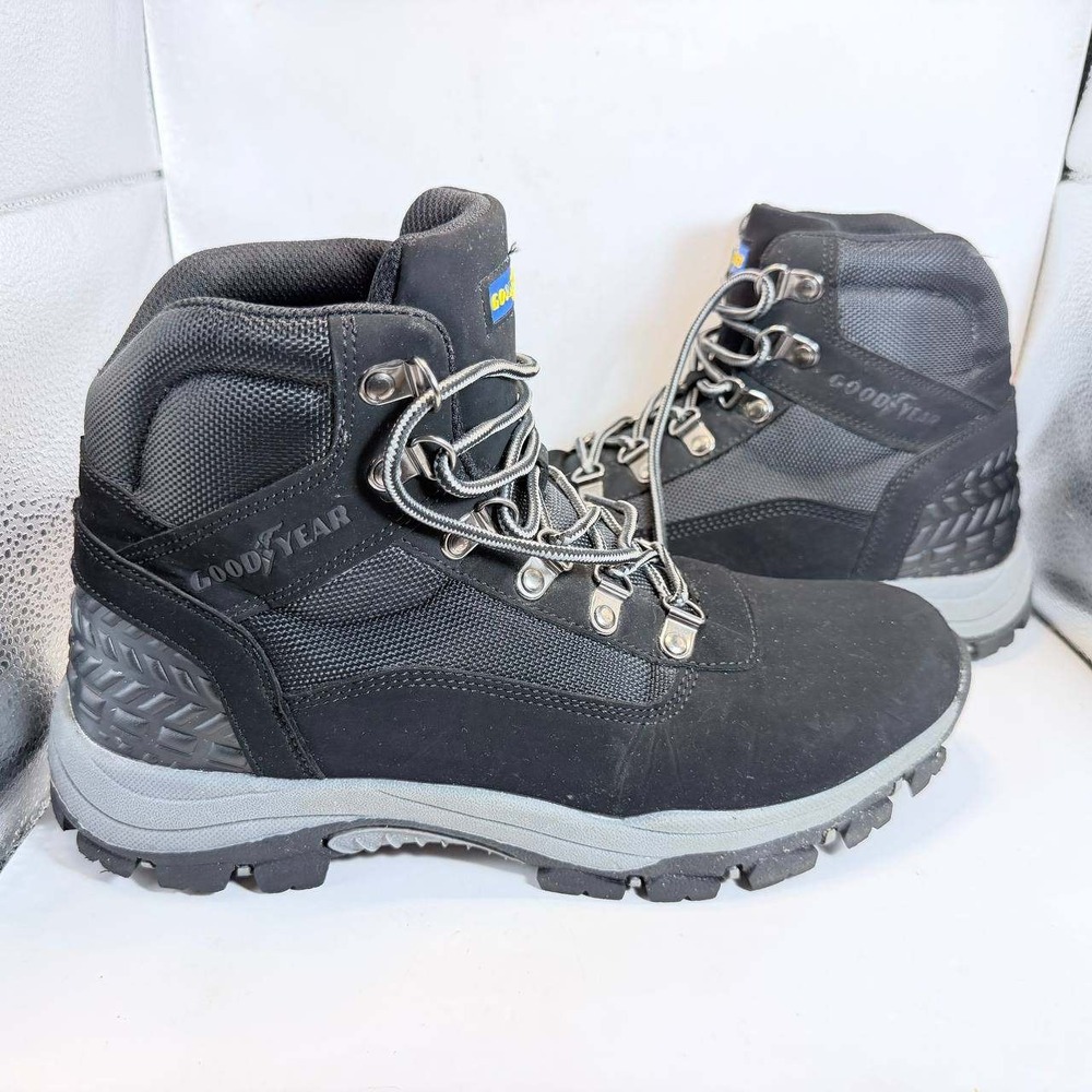 Goodyear Montana-P Mens Hiking Boots Size 9.5 Black Leather Textile GY203401